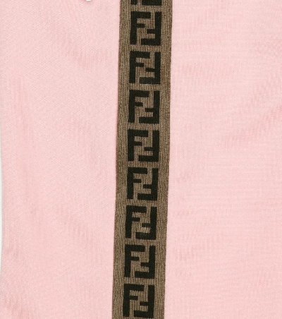 Shop Fendi Cotton-blend Trackpants In Pink