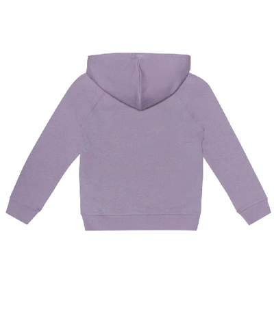Shop Gucci Sequined Cotton Hoodie In Purple
