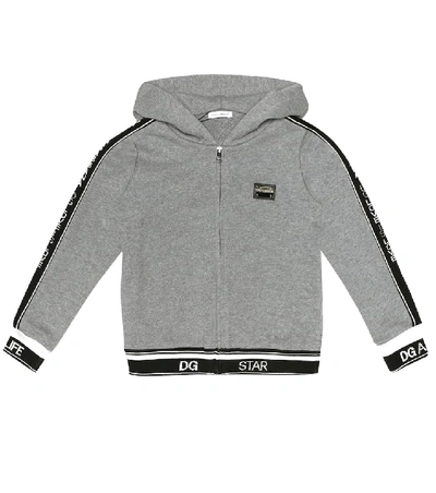 Shop Dolce & Gabbana Logo Cotton Track Jacket In Grey