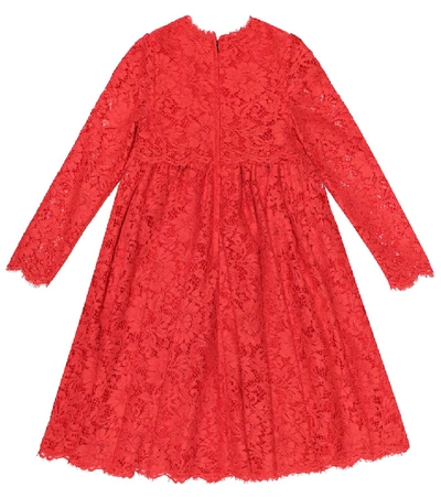Shop Dolce & Gabbana Lace Dress In Red