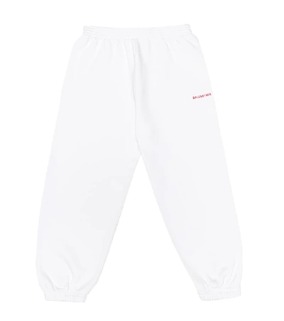 Shop Balenciaga Cotton-jersey Trackpants In White