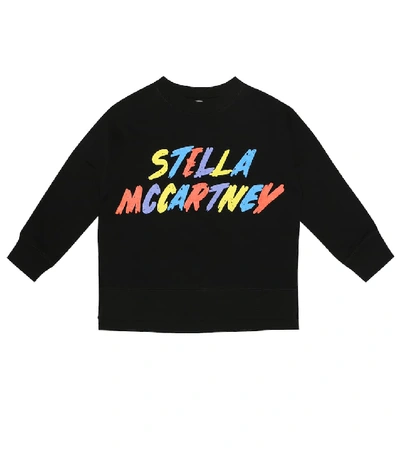 Shop Stella Mccartney Printed Cotton Sweatshirt In Black