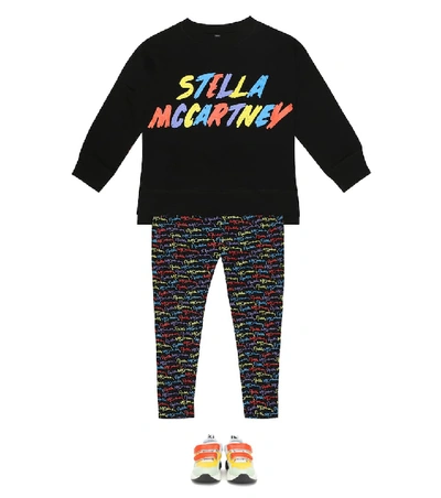 Shop Stella Mccartney Printed Cotton Sweatshirt In Black