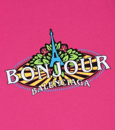 Shop Balenciaga Printed Cotton T-shirt In Pink