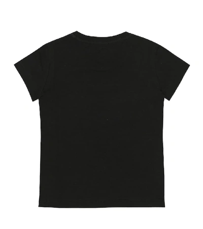 Shop Versace Embellished Logo Cotton T-shirt In Black