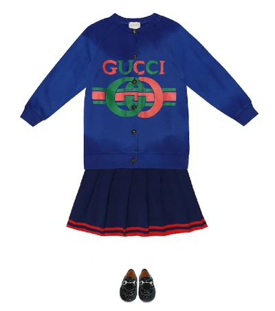 Shop Gucci Cotton Bomber Jacket In Blue