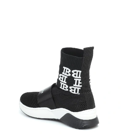 Shop Balmain Sock Sneakers In Black