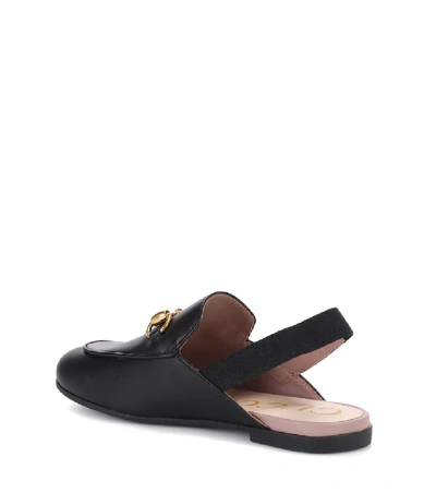 Shop Gucci Princetown Leather Slippers In Black