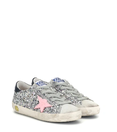 Shop Golden Goose Superstar Glitter Sneakers In Silver