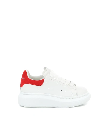 Shop Alexander Mcqueen Leather Sneakers In White