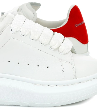 Shop Alexander Mcqueen Leather Sneakers In White