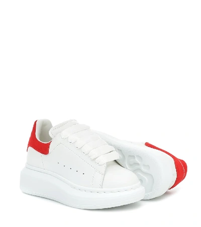 Shop Alexander Mcqueen Leather Sneakers In White