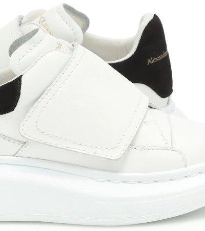 Shop Alexander Mcqueen Leather Sneakers In White