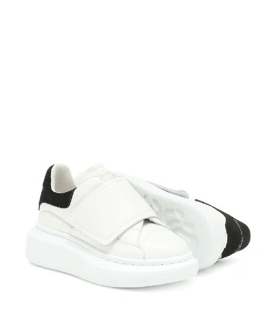 Shop Alexander Mcqueen Leather Sneakers In White