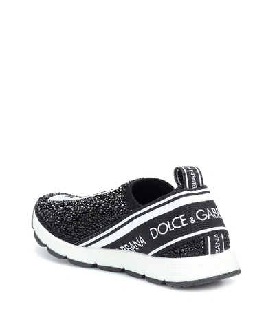 Shop Dolce & Gabbana Sorrento Embellished Sneakers In Black