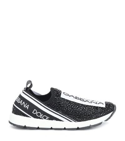 Shop Dolce & Gabbana Sorrento Embellished Sneakers In Black