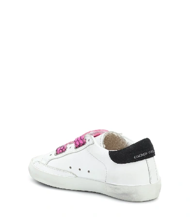 Shop Golden Goose Old School Leather Sneakers In White