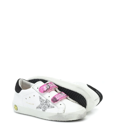 Shop Golden Goose Old School Leather Sneakers In White
