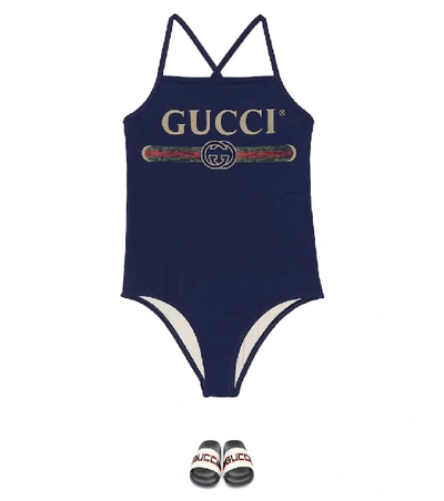 Shop Gucci Logo Slides In Multicoloured