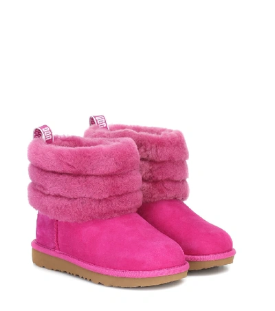 Shop Ugg Fluff Mini Suede Boots In Pink