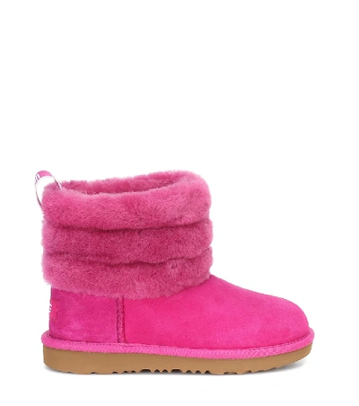 Shop Ugg Fluff Mini Suede Boots In Pink