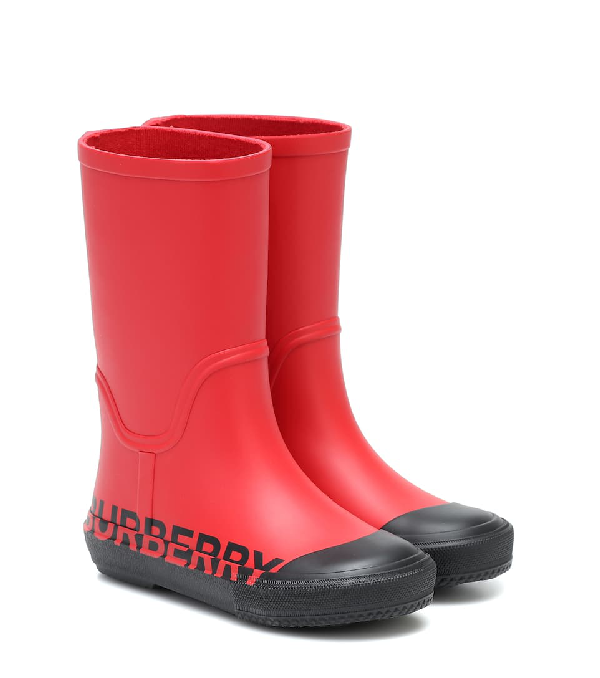 Burberry Kids' Rubber Rain Boots In Red 