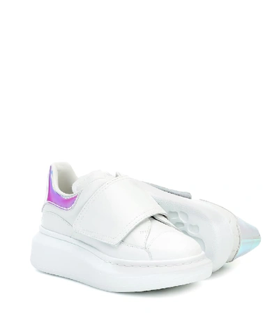 Shop Alexander Mcqueen Leather Sneakers In White