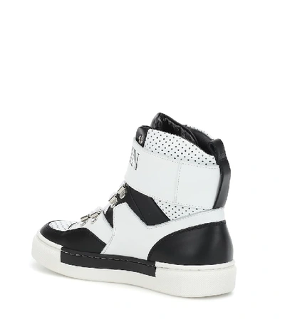 Shop Balmain Leather Sneakers In Black