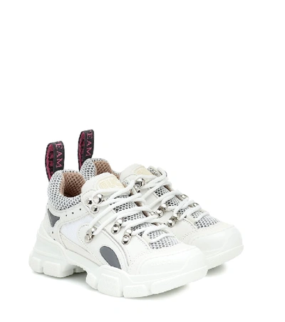Shop Gucci Flashtrek Leather Sneakers In White