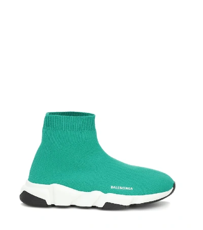 Shop Balenciaga Speed Sneakers In Turquoise
