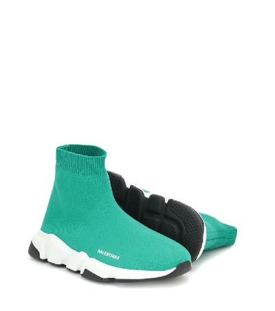 Shop Balenciaga Speed Sneakers In Turquoise