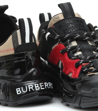 Shop Burberry Mini Gallica Vintage Check Sneakers In Black