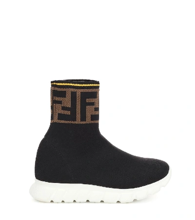Shop Fendi Jor Boy High-top Sock Sneakers In Black