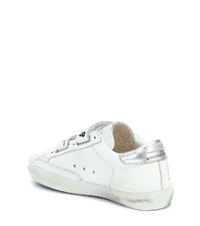 Shop Golden Goose Old School Leather Sneakers In White