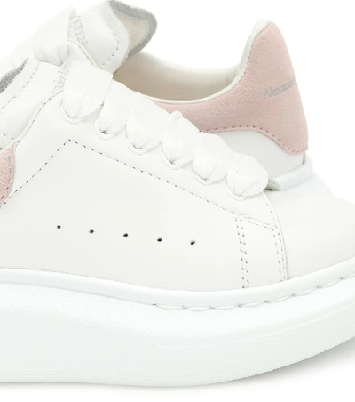 Shop Alexander Mcqueen Leather Sneakers In White