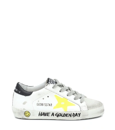 Shop Golden Goose Superstar Leather Sneakers In White