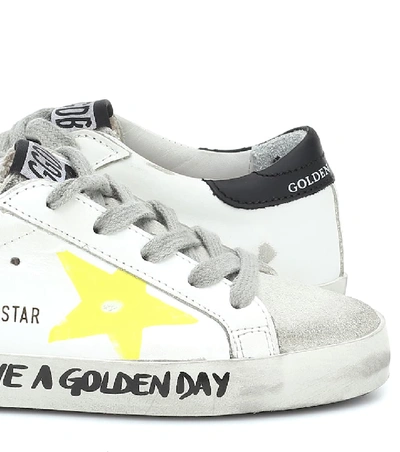 Shop Golden Goose Superstar Leather Sneakers In White