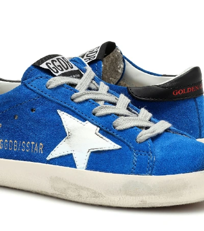 Shop Golden Goose Superstar Suede Sneakers In Blue