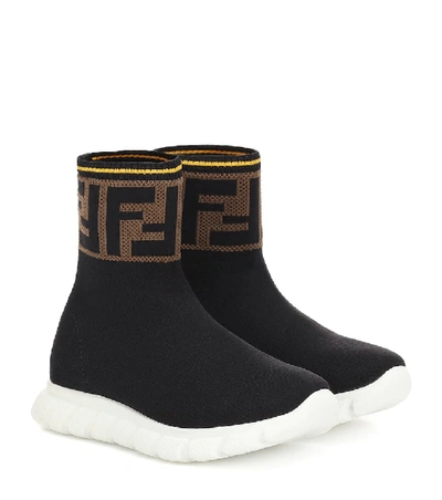 Shop Fendi Jor Boy High-top Sock Sneakers In Black