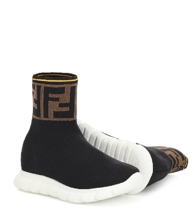 Shop Fendi Jor Boy High-top Sock Sneakers In Black