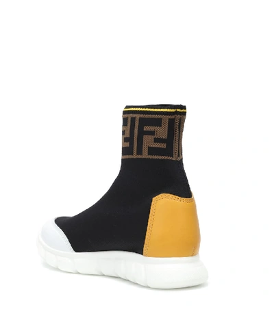 Shop Fendi Mania Sock Sneakers In Black