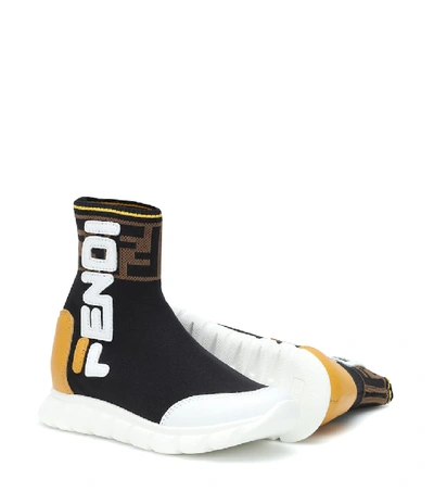 Shop Fendi Mania Sock Sneakers In Black