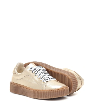 Shop Stella Mccartney Logo Laces Sneakers In Gold