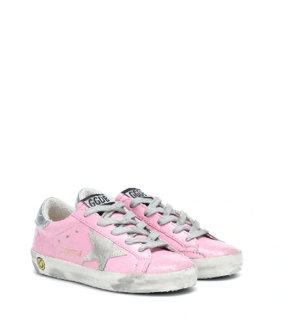 Shop Golden Goose Superstar Leather Sneakers In Pink