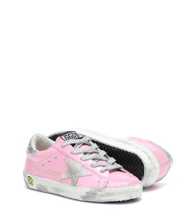 Shop Golden Goose Superstar Leather Sneakers In Pink