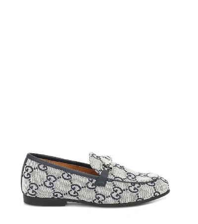 Shop Gucci Gg Canvas Loafers In Blue