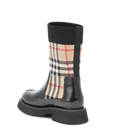 Shop Burberry Vintage Check Chelsea Boots In Black