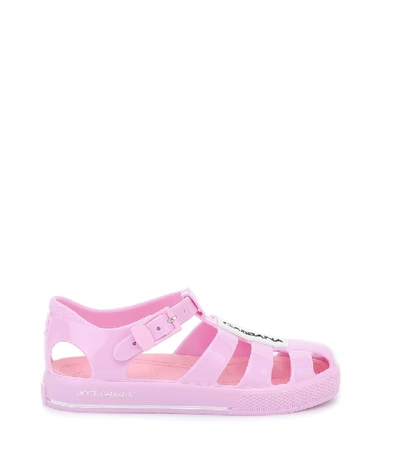 Shop Dolce & Gabbana Caged Sandals In Pink