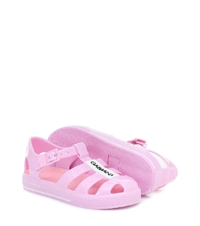 Shop Dolce & Gabbana Caged Sandals In Pink