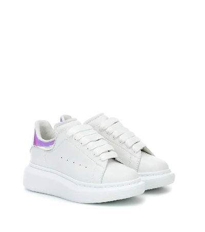 Shop Alexander Mcqueen Leather Sneakers In White